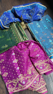 Designer Jamdaani Cutdana Embroidered - Light Firozi