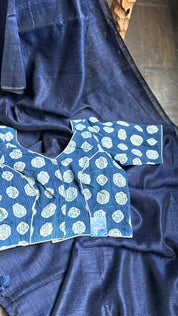 Designer Blouse - Indigo Blue coin
