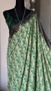 Pashmina Silk - Green floral design