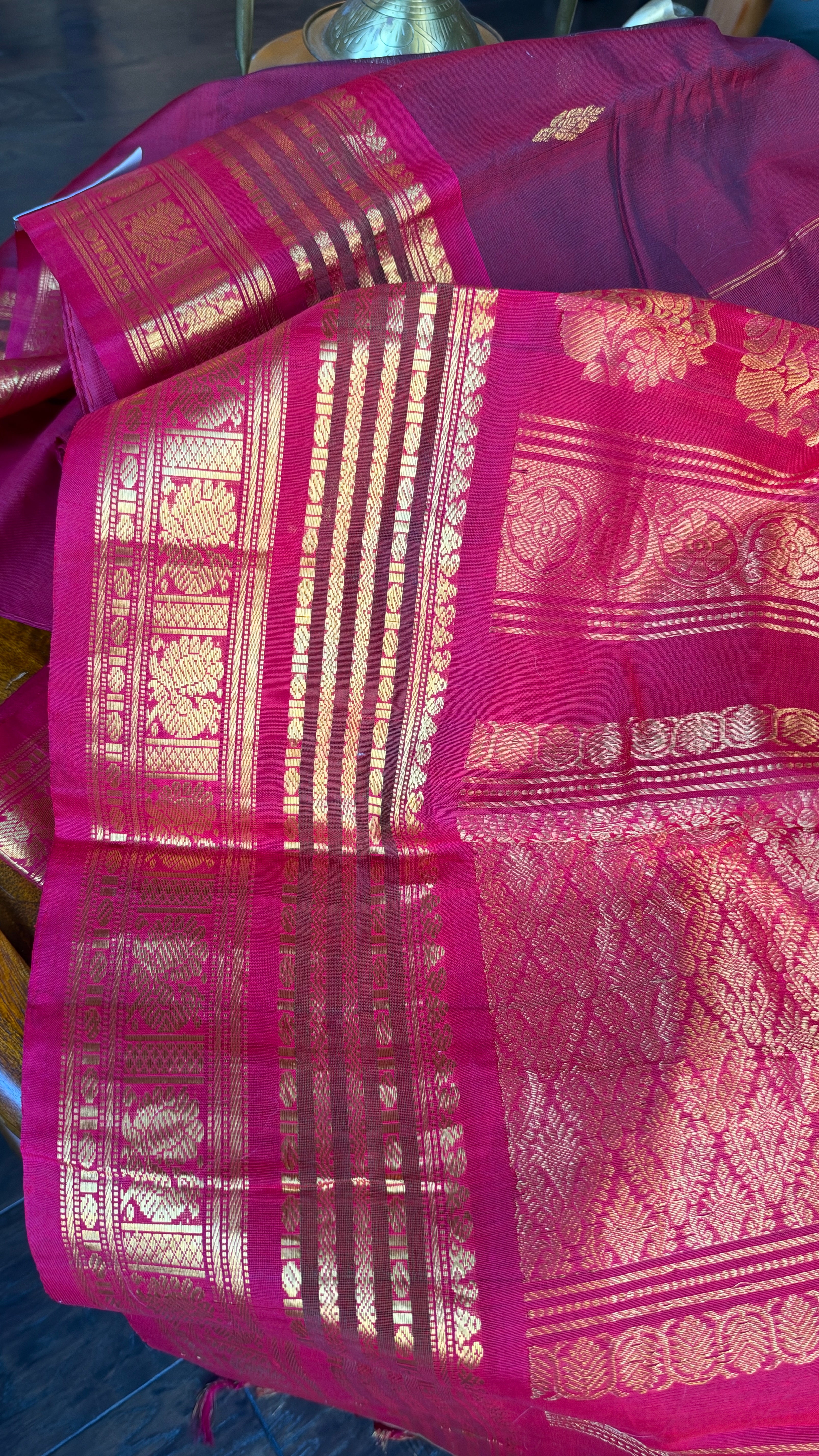 Pure SICO Gadwal - Maroon Magenta Purple
