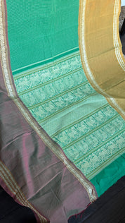 Kanchi Cotton Handloom - Green Mubbagam
