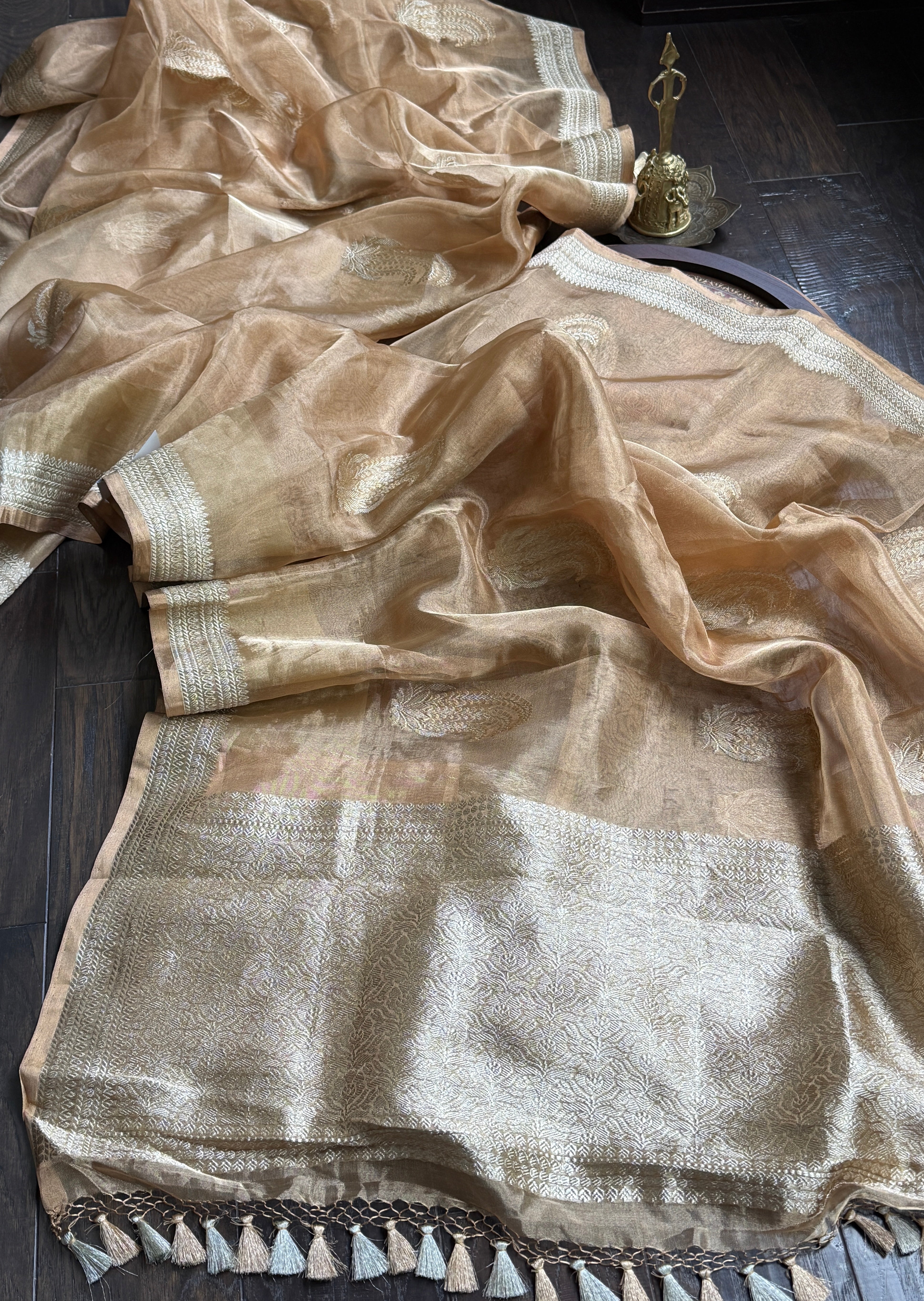 Pure Tissue Silk Banarasi - Golden Khadhua Woven