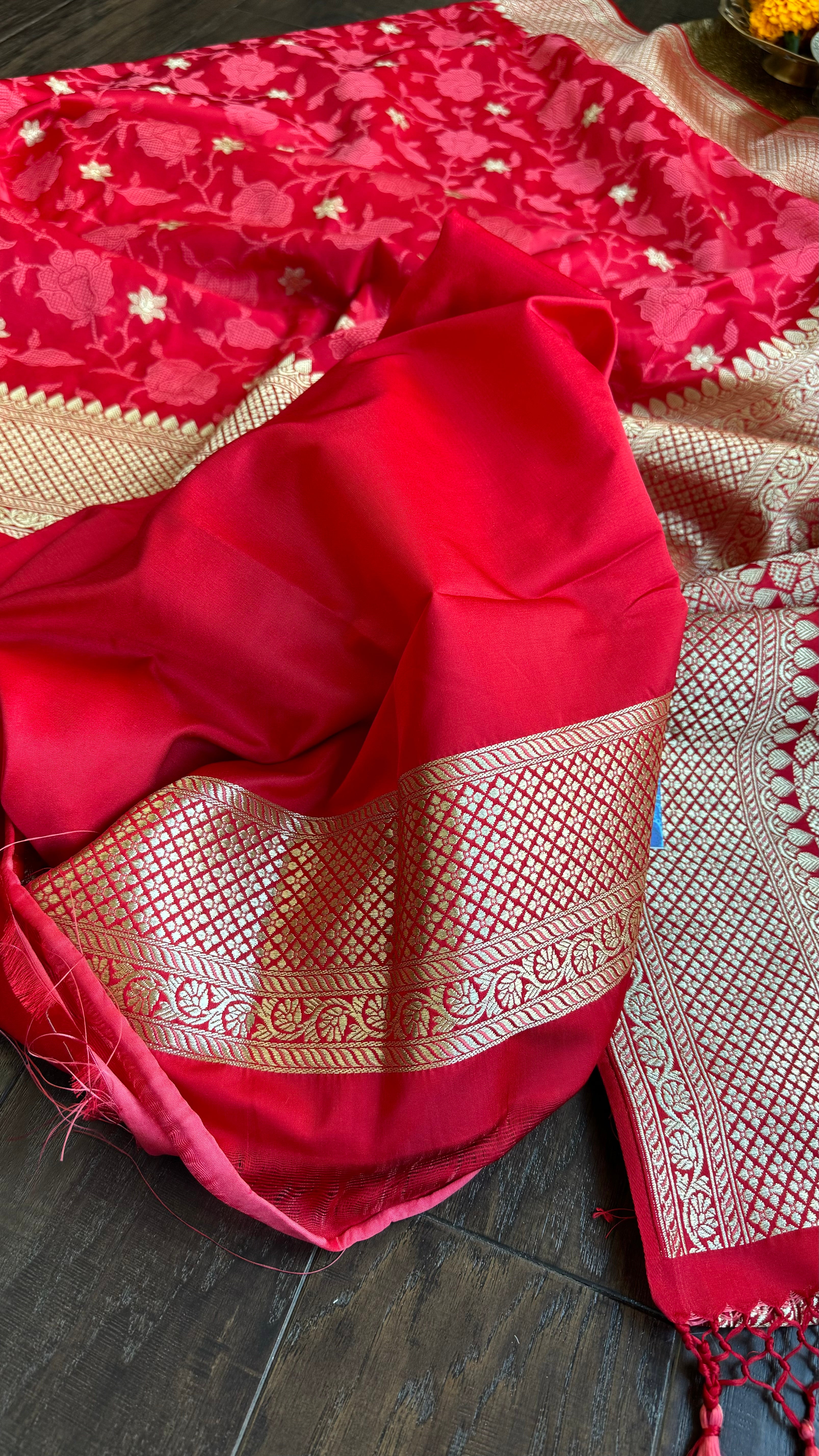 Soft Silk Banarasi - Red Resham Woven