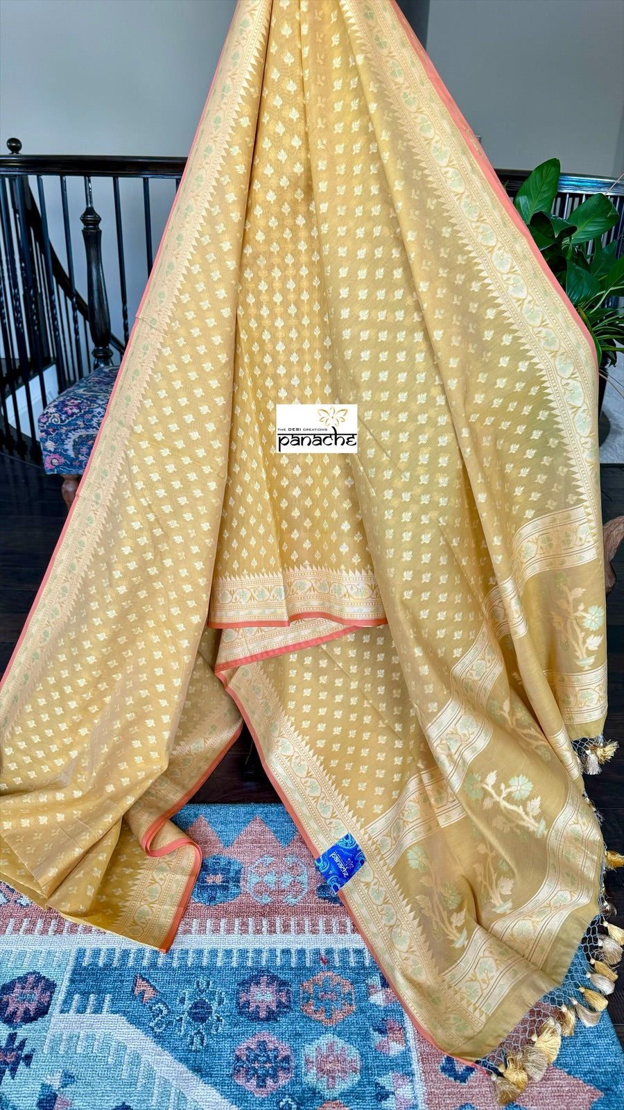 Kora Cotton Banarasi - Light Ochre Yellow