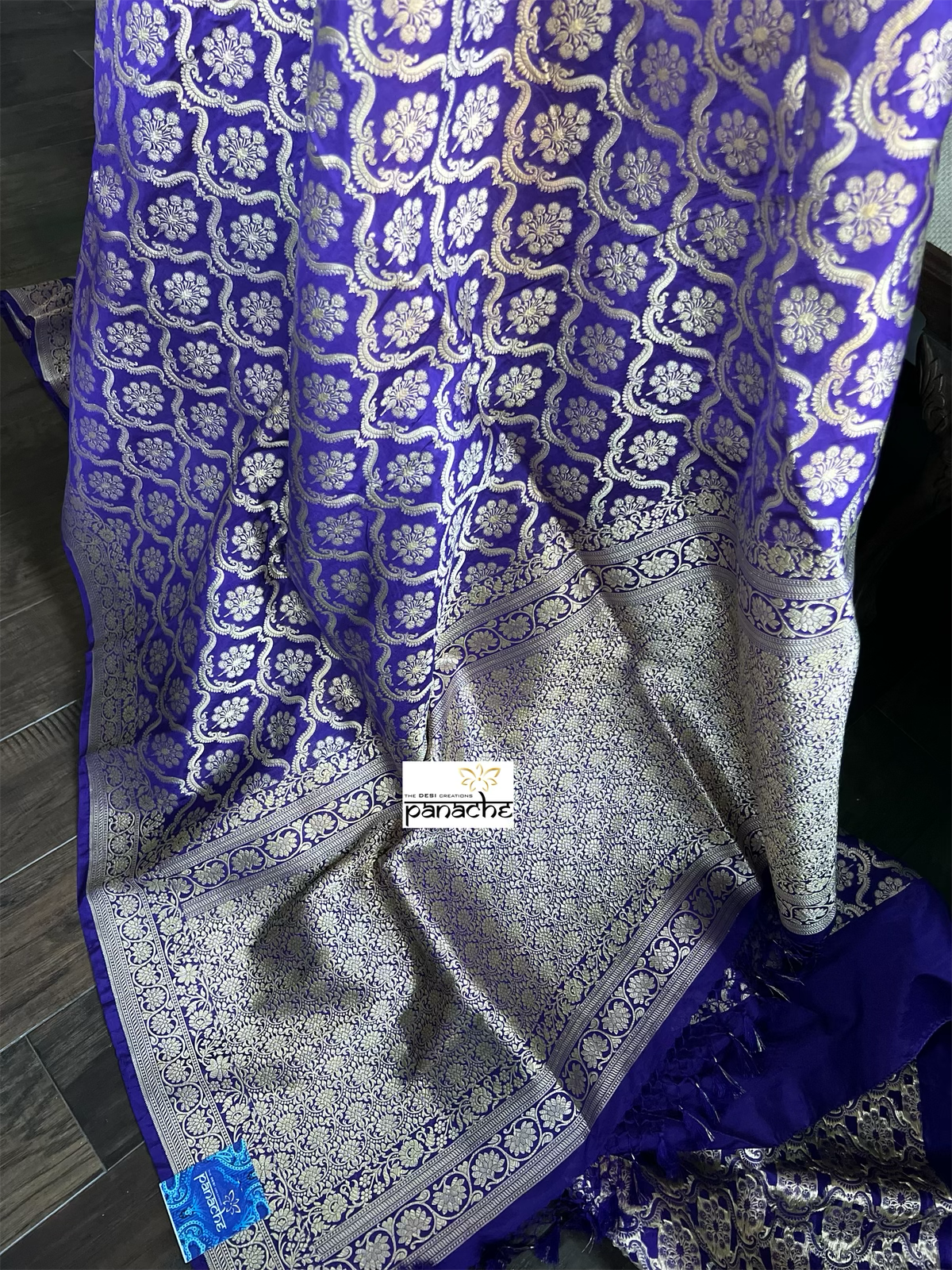 Pure Silk Katan Banarasi- Purple Blue