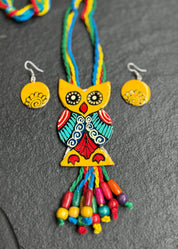 Jewelry Set - Hand-painted MultiColor Owl