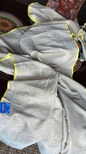 Pure Khadi Matka Cotton Brocade - Sand Color Handwove