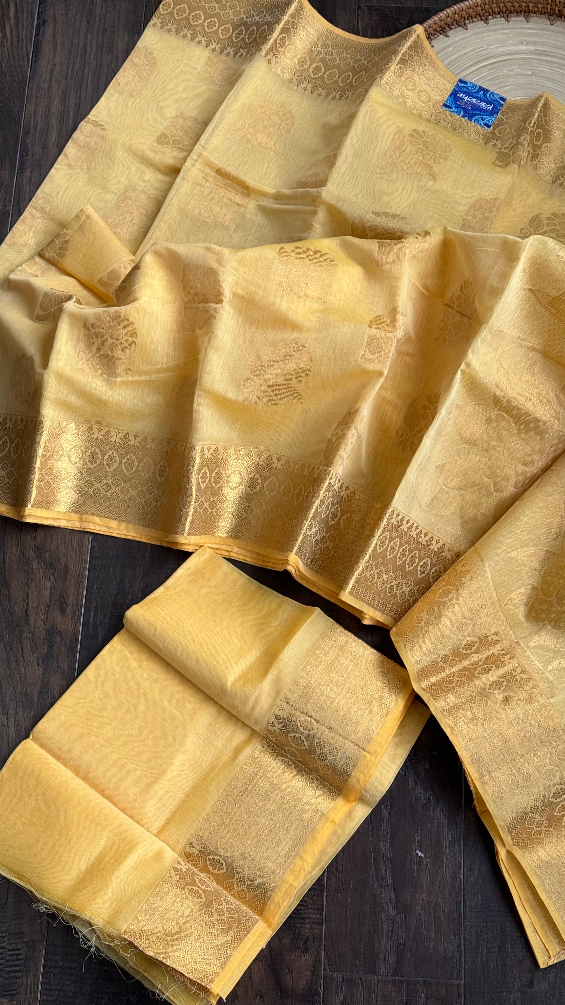 Cotton Silk Kanjivaram - Pale Yellow