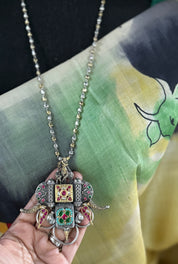 Pure Tussar Silk - Light Lemon Yellow Hand Painted