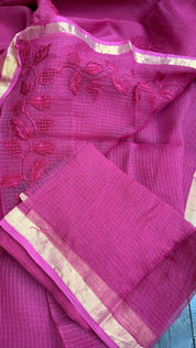 Embroidered Kota Silk - Pink