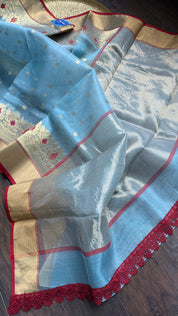Chanderi Organza Silk - Light Blue