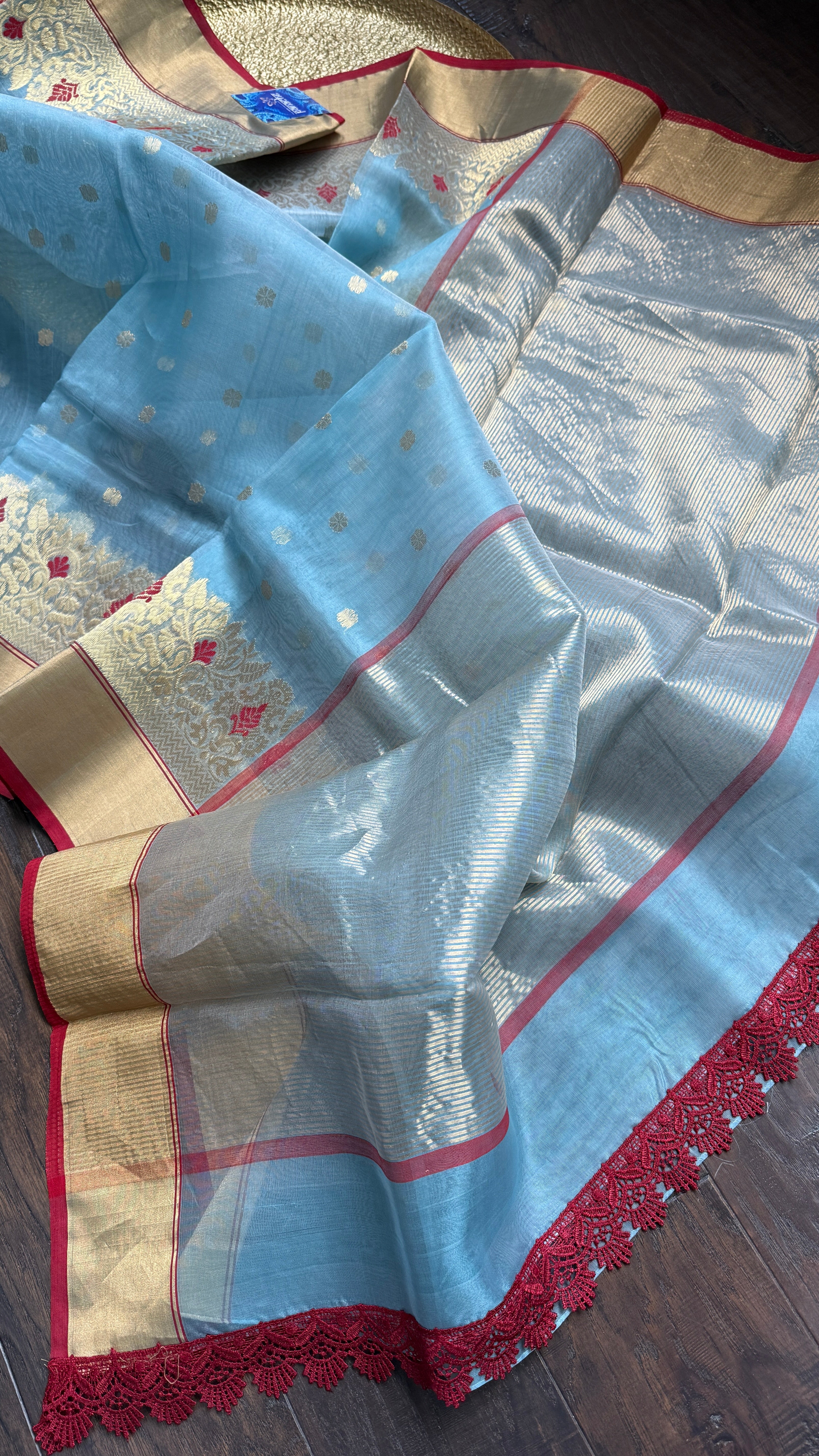 Chanderi Organza Silk - Light Blue