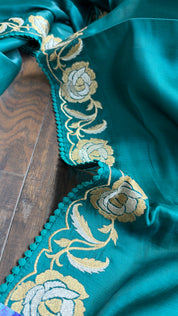 Soft Silk Embroidered - Teal