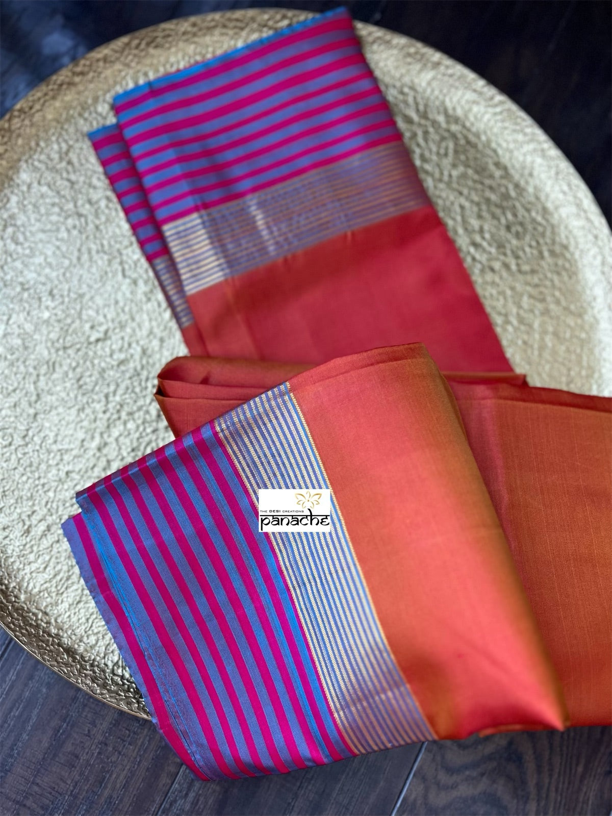 Pure Silk Kanjivaram - Orange Purple