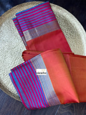 Pure Silk Kanjivaram - Orange Purple