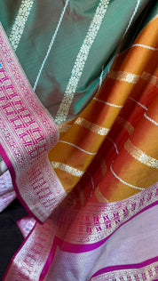Pure Silk Banarasi - Rani Pink Rangkat Palla