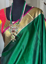 Pure Silk Kanjivaram - Dark Green Grey