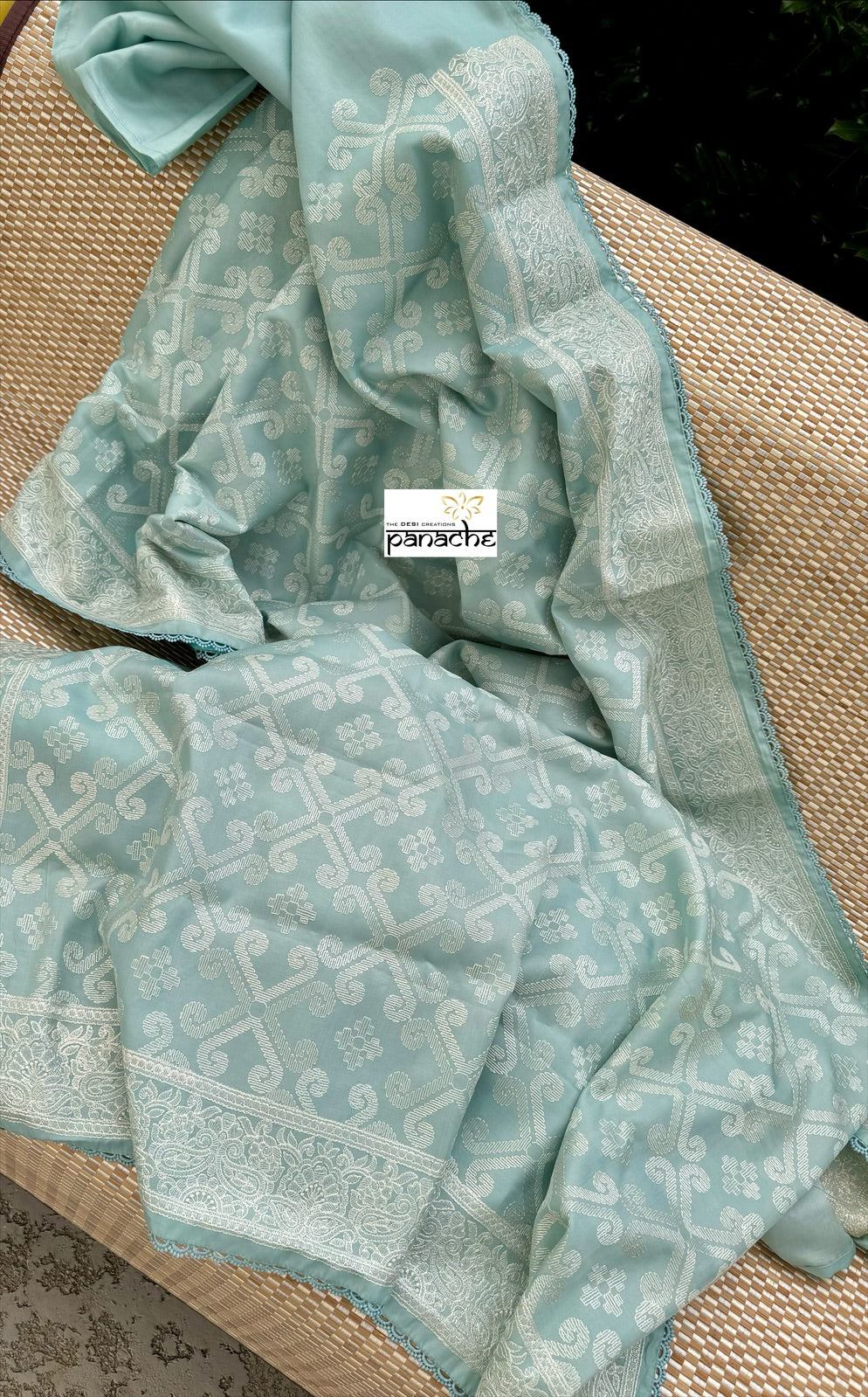 Designer Soft Silk - Light Blue Embroidered