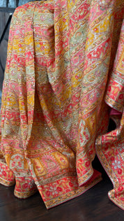 Designer Crepe Embroidered - Yellow Multicolor