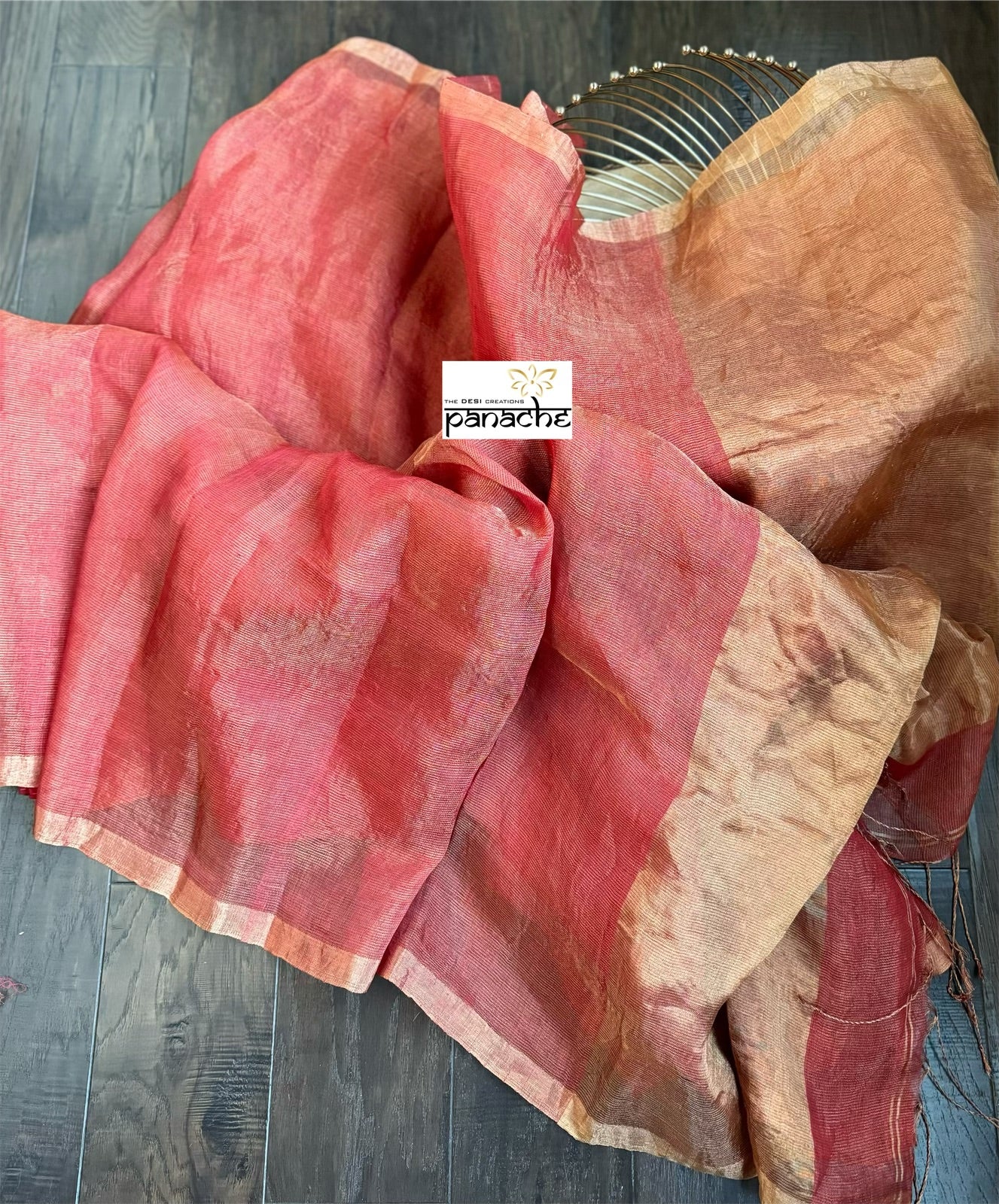 Tissue Linen Silk - Coral Metallic