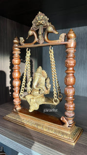 Home Decor - Brass Ganesha Idol2 on jhula