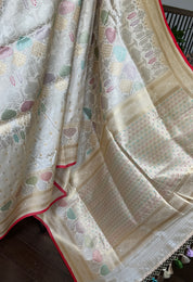 Soft Silk Banaras Brocade Saree - Beige