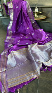 Pure Katan Silk Banarasi - Purple