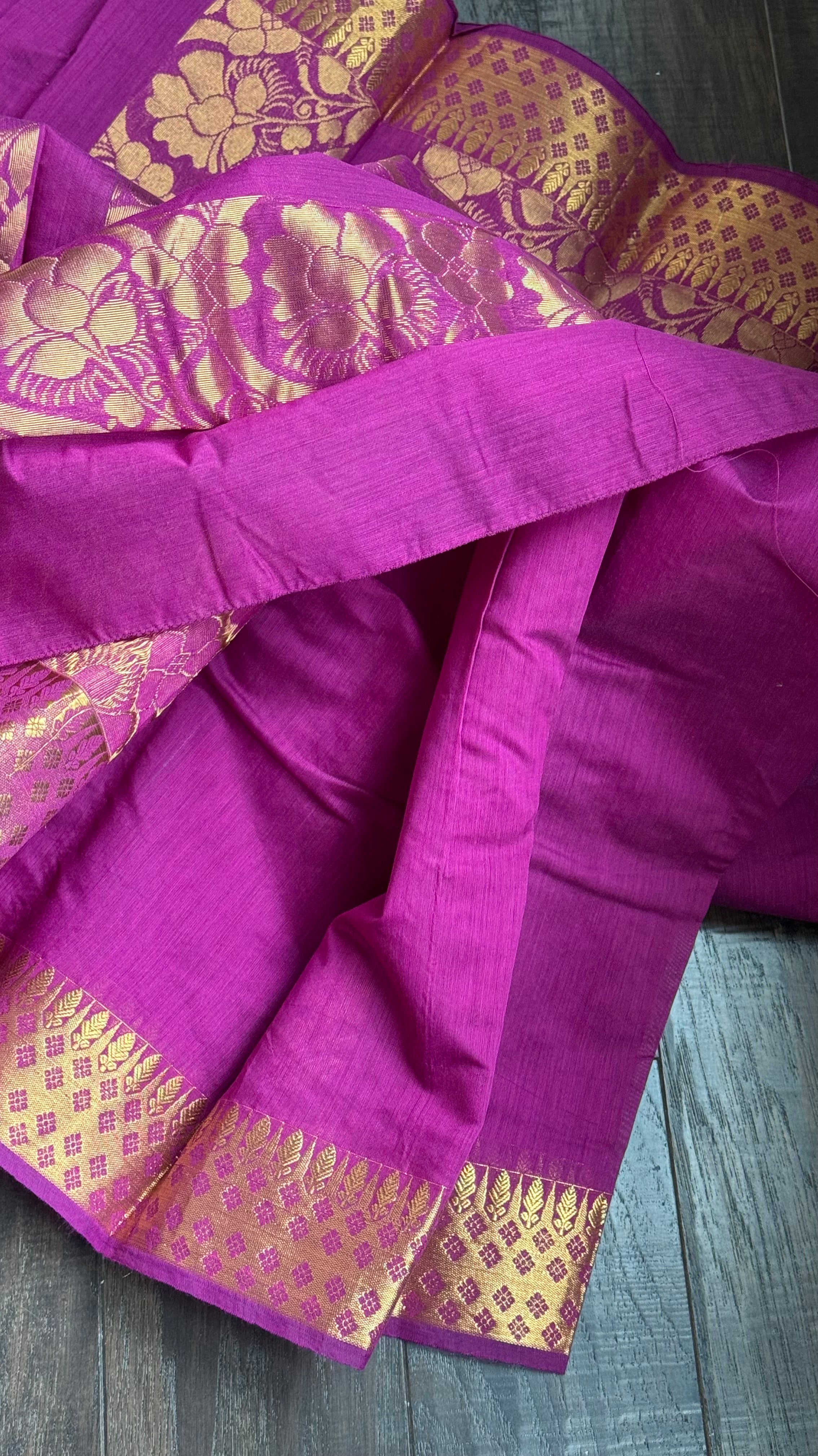 Cotton Silk Kanjivaram - Magenta Pink