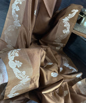 Pure Katan Silk Banarasi - Ochre Brown