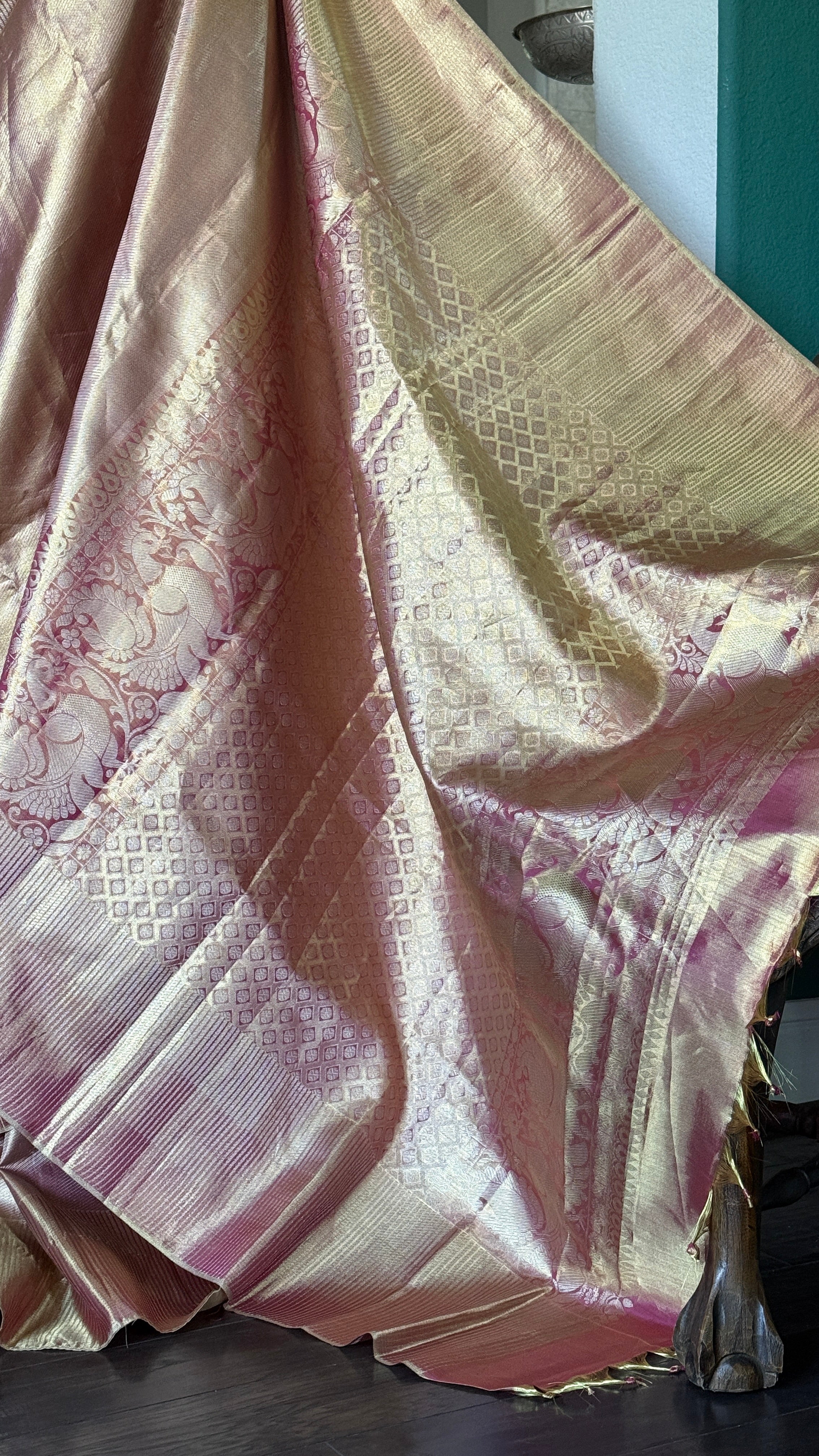 Pure Tissue Silk Kanjivaram - Golden Purple