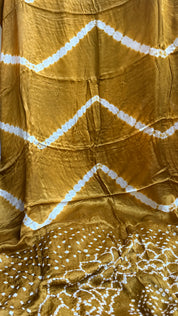 Modal Silk Makdi Bandhej - Ochre Yellow Shibori