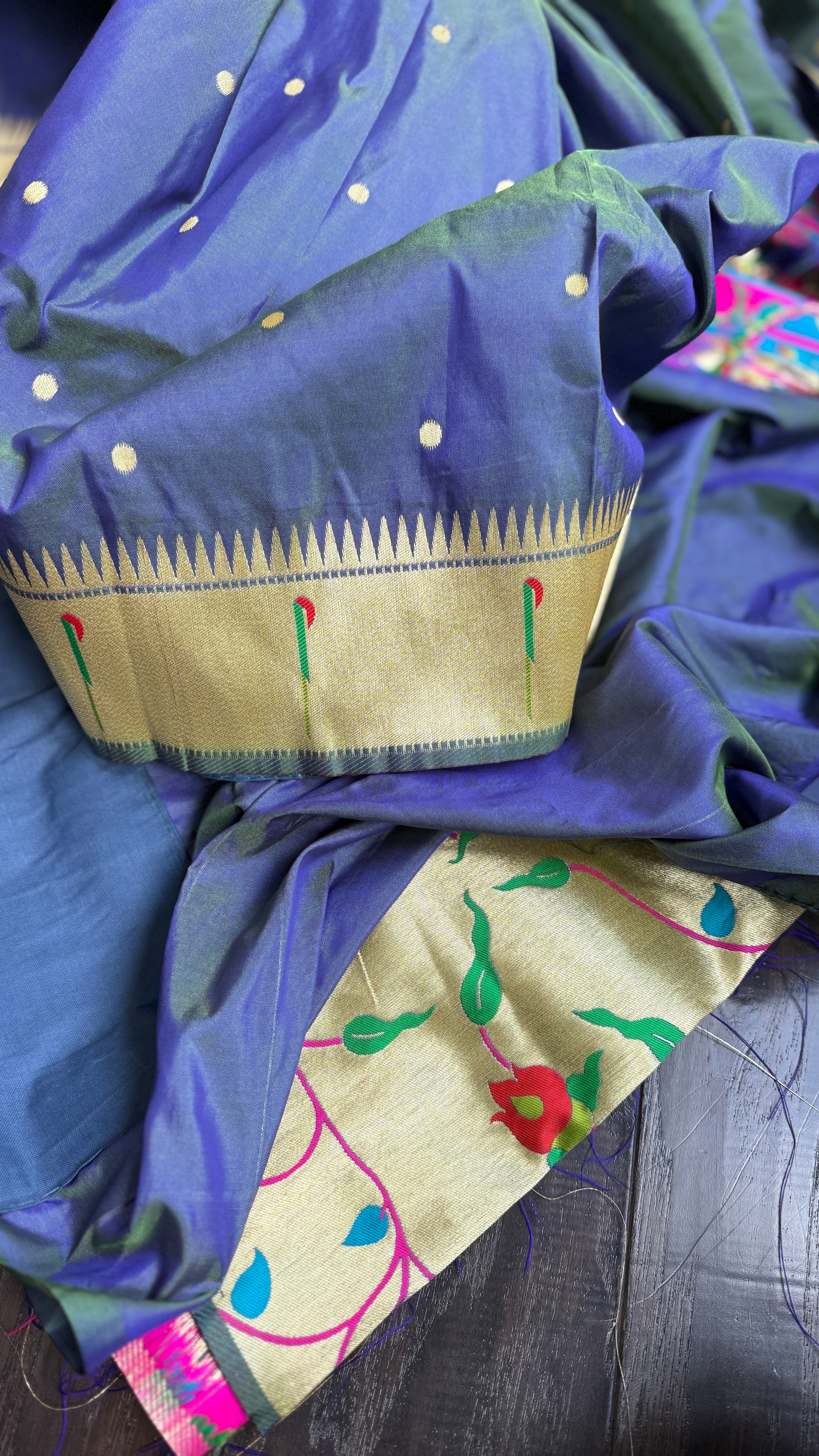 Soft Silk Paithani - Purple Mauve Dual Tone