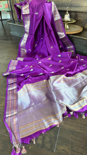 Pure Katan Silk Banarasi - Purple