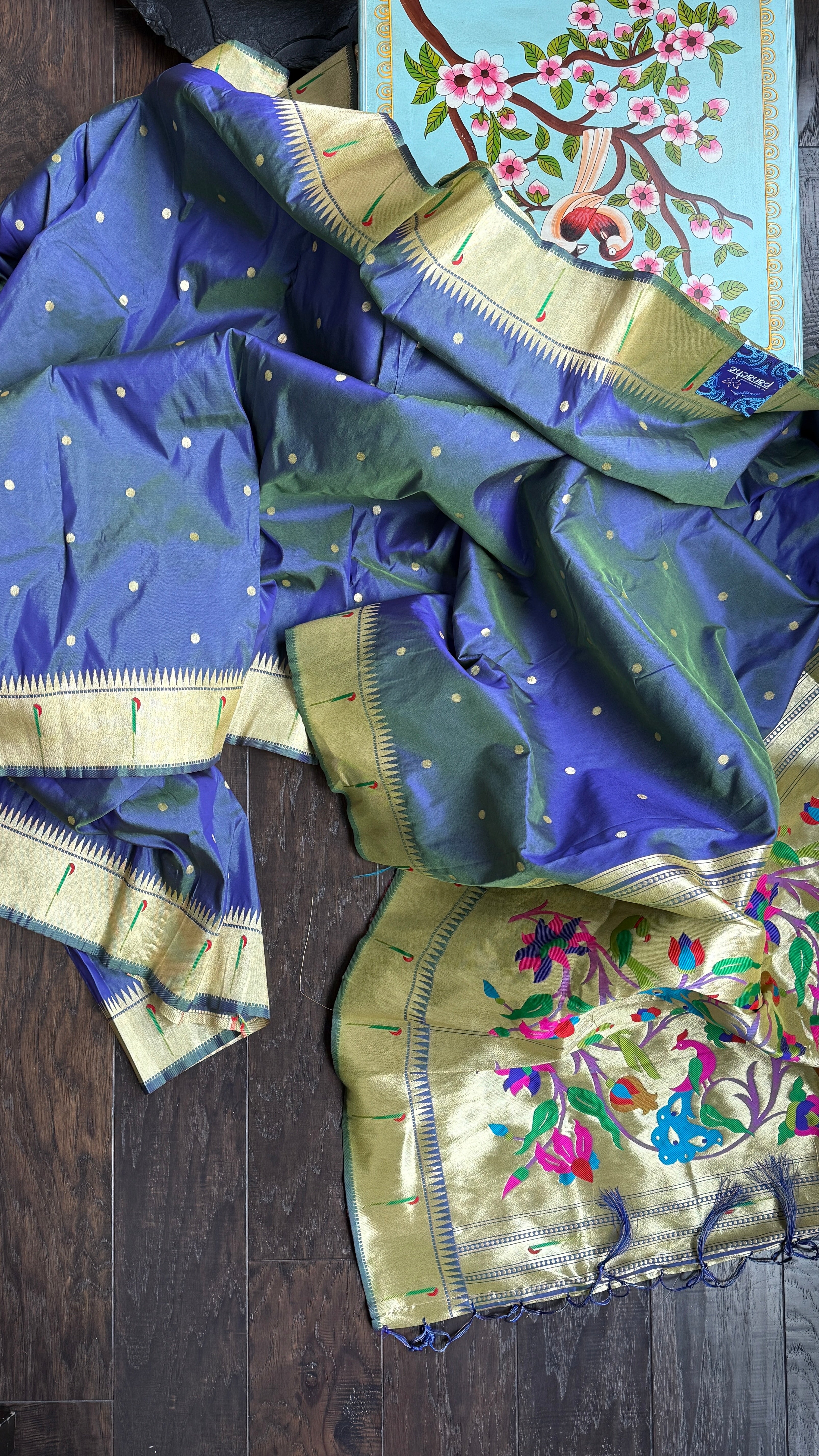 Soft Silk Paithani - Purple Mauve Dual Tone
