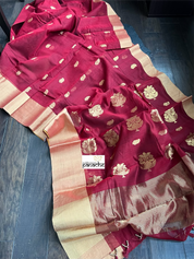 Chanderi Silk Cotton - Red Paisley Woven