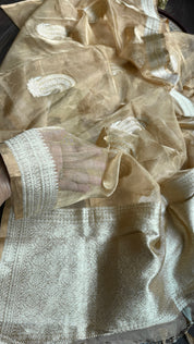 Pure Tissue Silk Banarasi - Golden Khadhua Woven