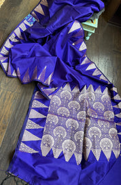 Soft Silk Banaras Saree - Blue Purple