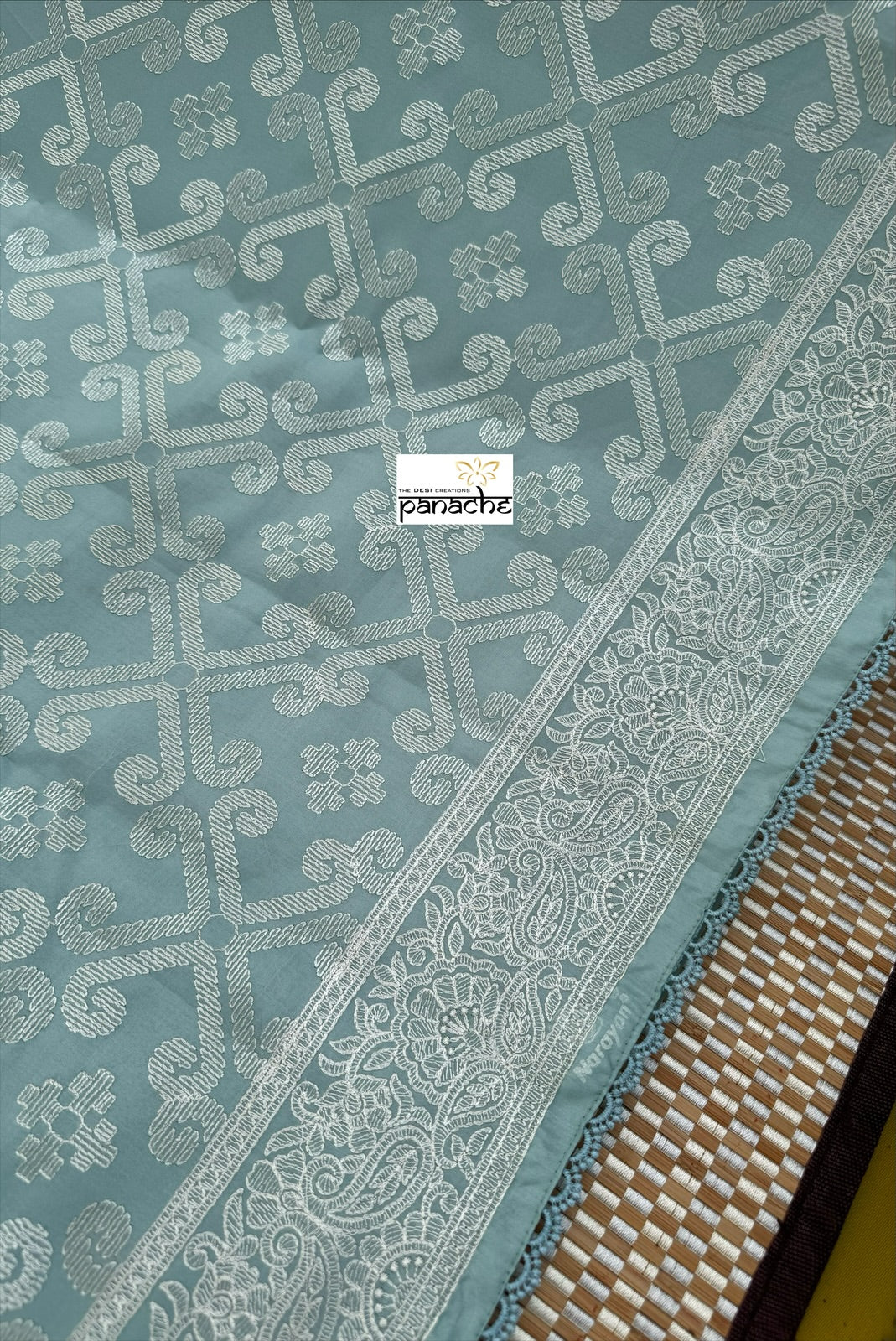 Designer Soft Silk - Light Blue Embroidered