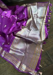 Pure Katan Silk Banarasi - Purple