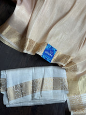 Pure Tissue Silk Banarasi - Golden Silver