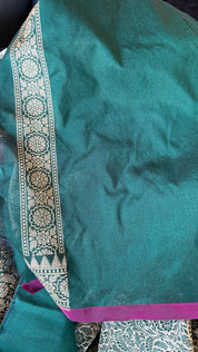 Soft Silk Banaras Brocade Saree - Dark Green