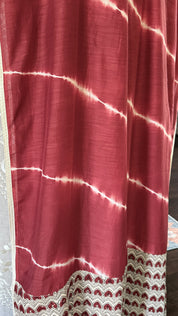 Designer Cotton Silk Shibori - Rust Red