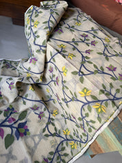 Cotton Jamdaani  - Beige Multi Colored 1