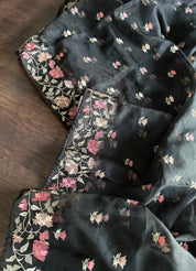 Designer Organza - Black Embroidered