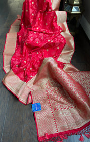 Soft Silk Banarasi - Red Resham Woven