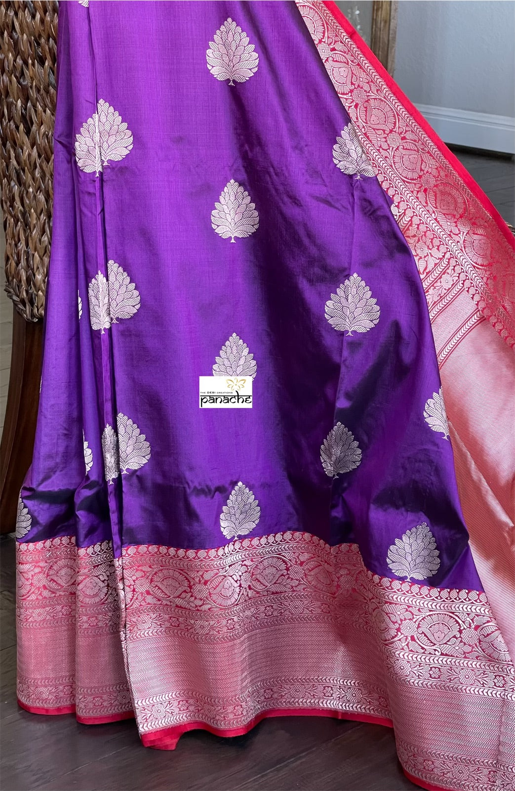 Katan Silk Banarasi - Purple Red