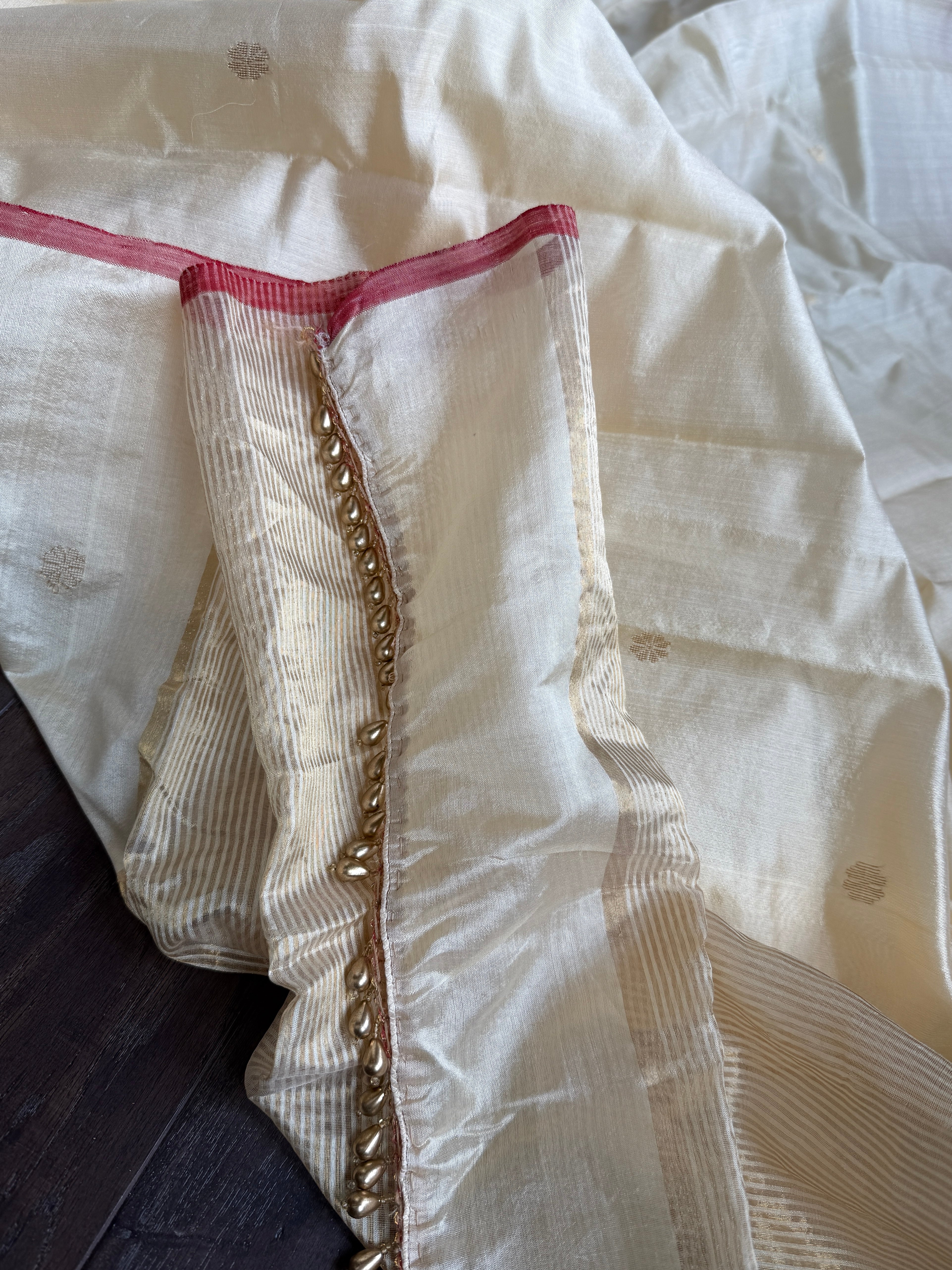 Chanderi Pattu Silk - Light Butter Yellow