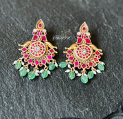 Earring 925 Silver - Gold Kundan Pearl Statement