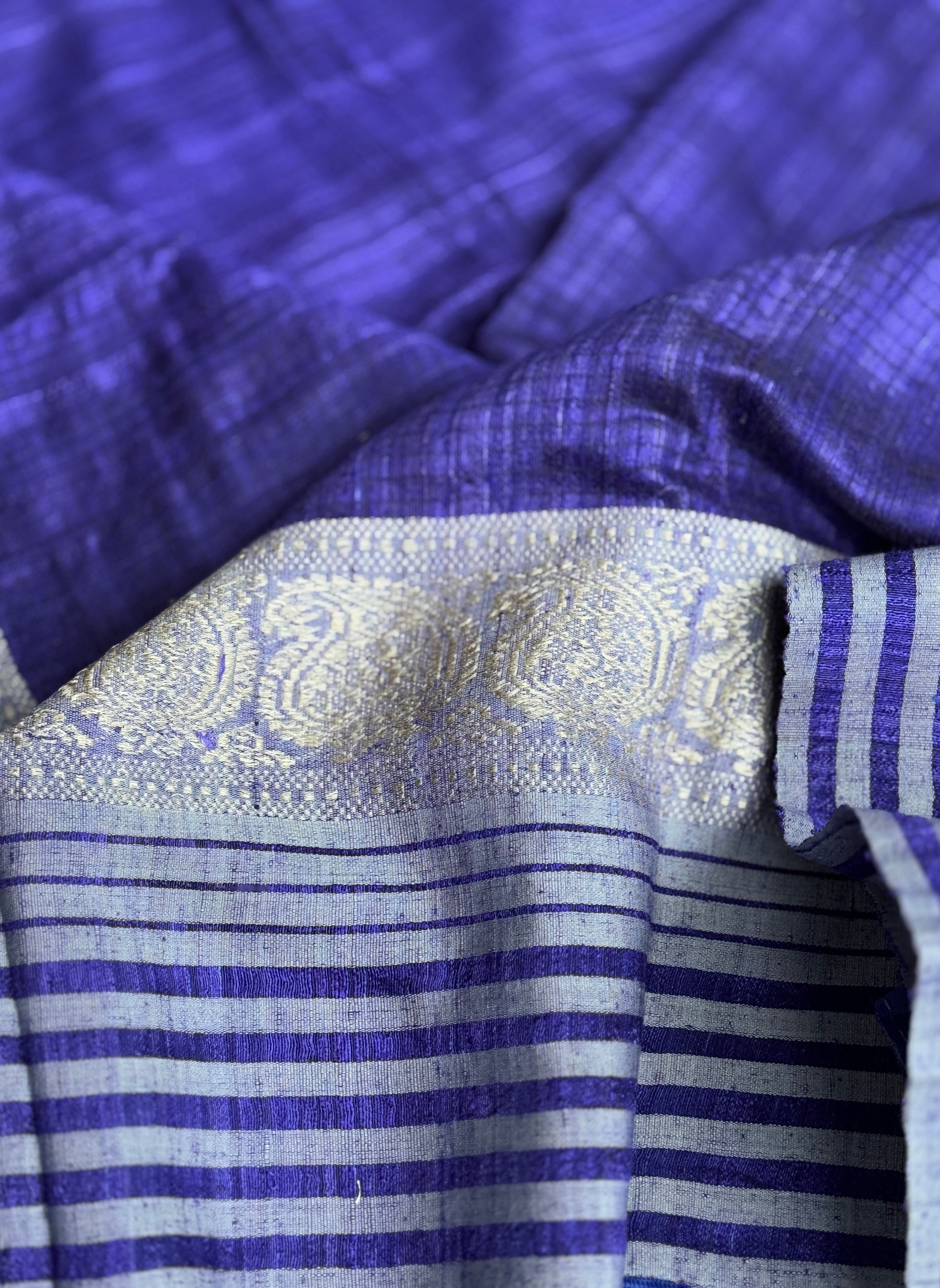 Pure Matka Silk Handwoven - Purple Grey