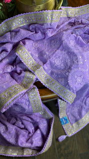 Designer Pure Georgette Chikankari - Violet